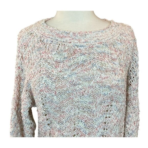 Lauren Conrad Open Knit Sweater With Back Ribbon Tie Multicolored Ladies Medium - Picture 2 of 10